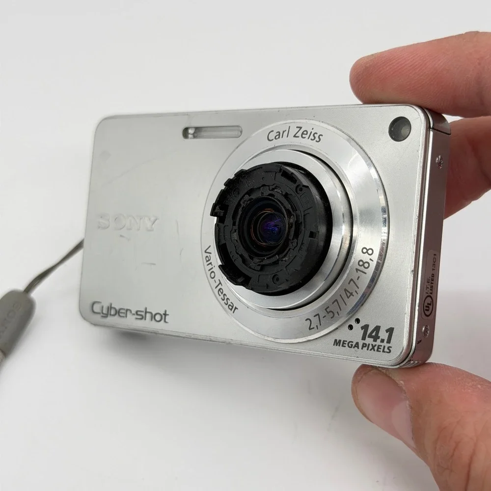 Sony Cyber-shot DSC-W350 14.1MP Digital Camera Silver Bundle - Tested Read